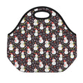 Happy Snowman Pattern Print Neoprene Lunch Bag