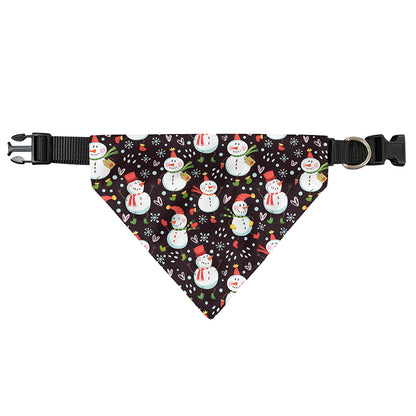 Happy Snowman Pattern Print Over The Collar Dog Bandana