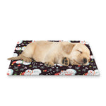 Happy Snowman Pattern Print Pet Cooling Mat Cover