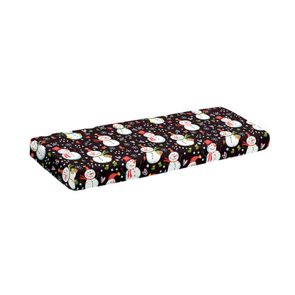 Happy Snowman Pattern Print Piano Keyboard Cover