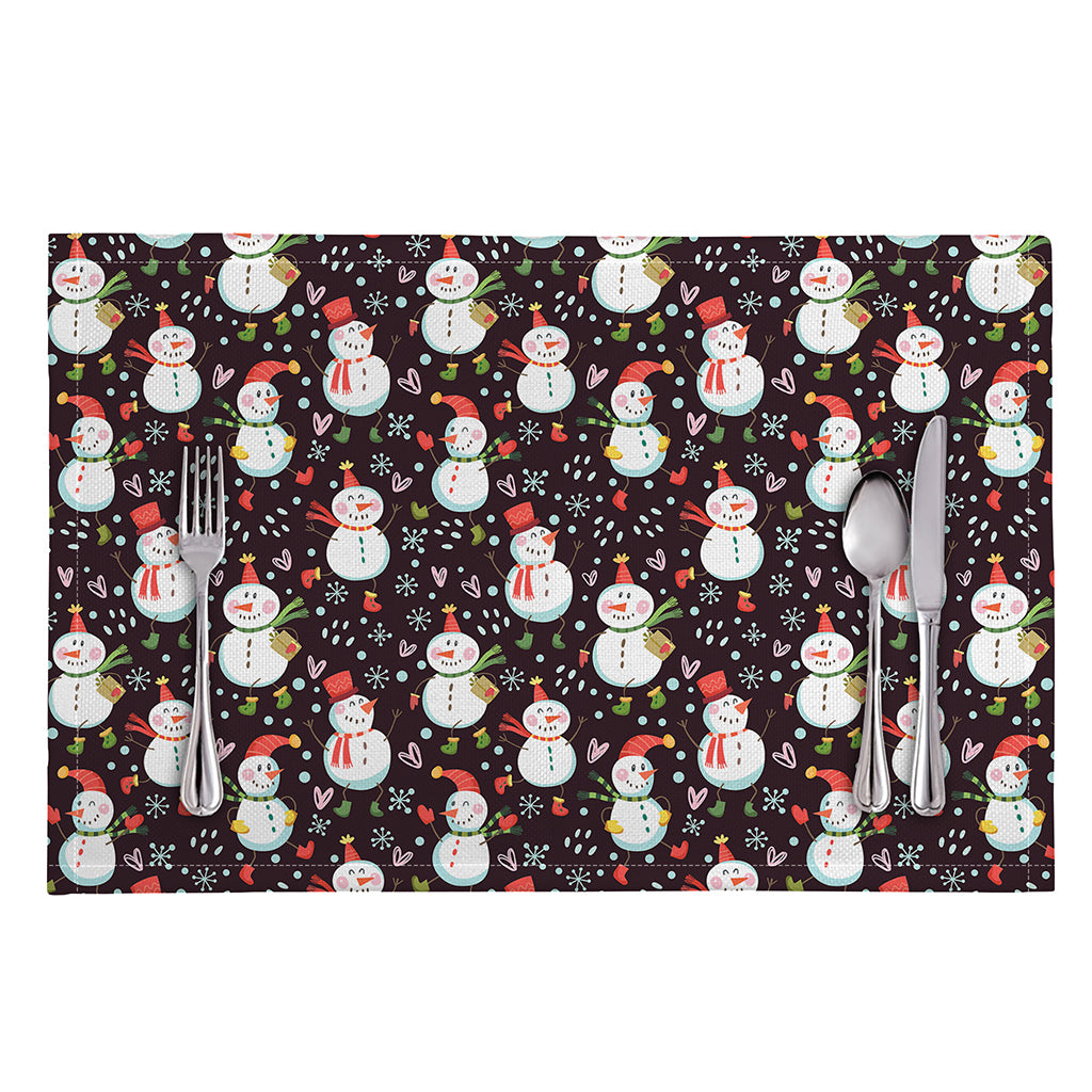 Happy Snowman Pattern Print Placemat