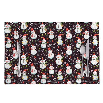 Happy Snowman Pattern Print Placemat