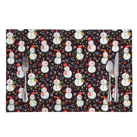 Happy Snowman Pattern Print Placemat