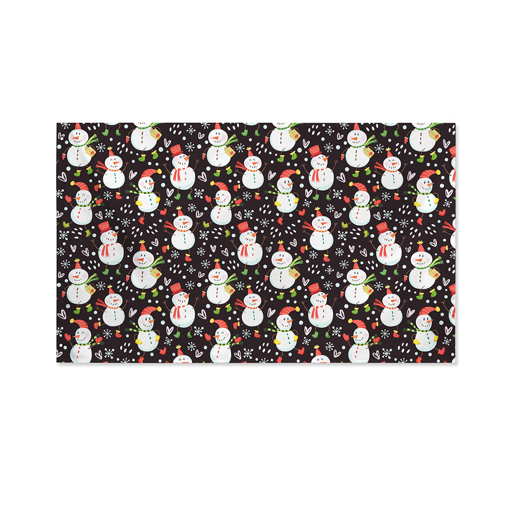Happy Snowman Pattern Print Polyester Flag