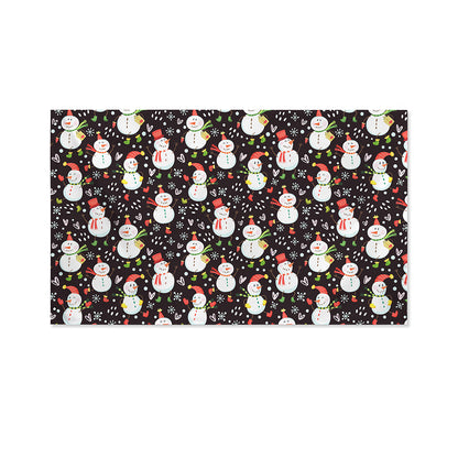 Happy Snowman Pattern Print Polyester Flag