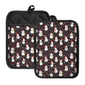 Happy Snowman Pattern Print Pot Holders With Pocket