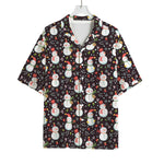 Happy Snowman Pattern Print Rayon Hawaiian Shirt