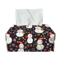 Happy Snowman Pattern Print Rectangle Tissue Box Cover