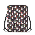 Happy Snowman Pattern Print Rectangular Crossbody Bag