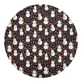 Happy Snowman Pattern Print Round Blanket