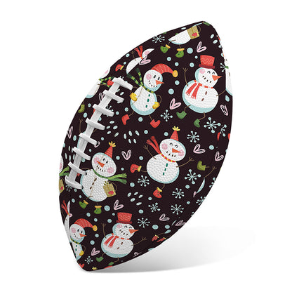 Happy Snowman Pattern Print Rugby Ball