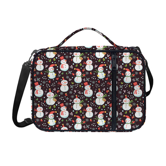 Happy Snowman Pattern Print Shoulder Strap Bible Bag