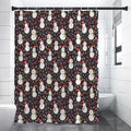 Happy Snowman Pattern Print Shower Curtain