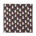 Happy Snowman Pattern Print Silk Bandana