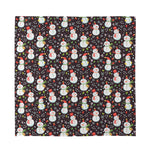 Happy Snowman Pattern Print Silk Bandana