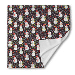 Happy Snowman Pattern Print Silk Bandana