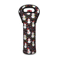 Happy Snowman Pattern Print Single Neoprene Wine Tote