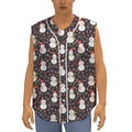 Happy Snowman Pattern Print Sleeveless Baseball Jersey