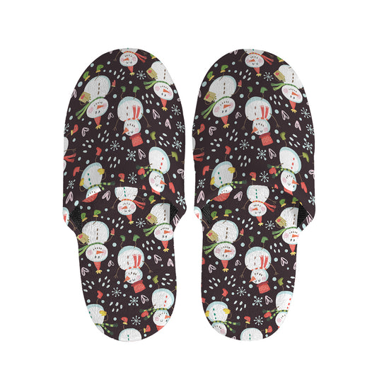 Happy Snowman Pattern Print Slippers