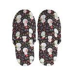 Happy Snowman Pattern Print Slippers