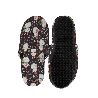 Happy Snowman Pattern Print Slippers