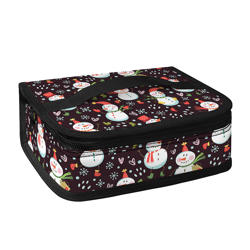 Happy Snowman Pattern Print Small Lunch Bag
