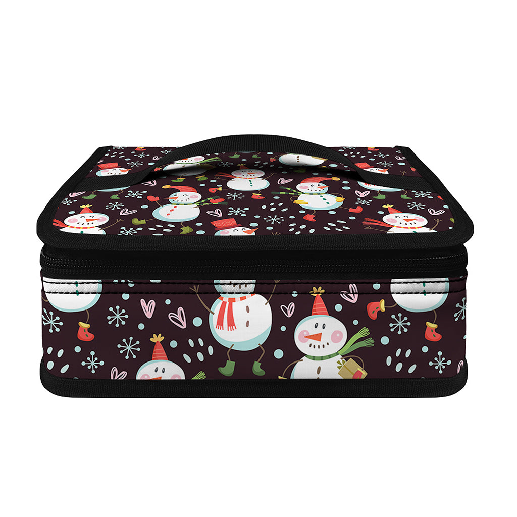 Happy Snowman Pattern Print Small Lunch Bag