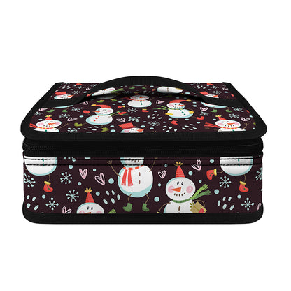 Happy Snowman Pattern Print Small Lunch Bag