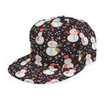 Happy Snowman Pattern Print Snapback Cap