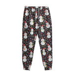 Happy Snowman Pattern Print Sweatpants