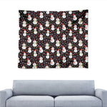 Happy Snowman Pattern Print Tapestry