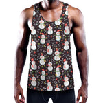 Happy Snowman Pattern Print Training Tank Top
