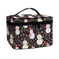 Happy Snowman Pattern Print Travel Makeup Bag