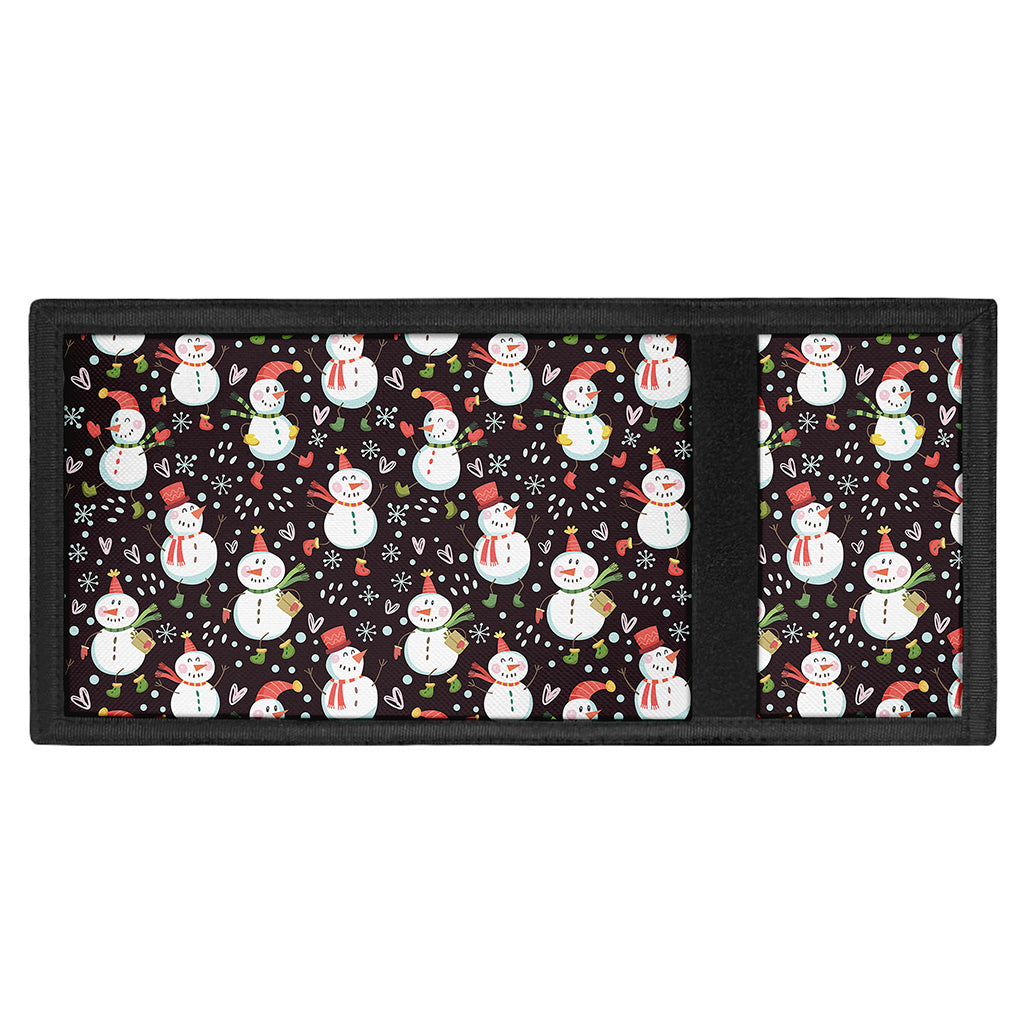 Happy Snowman Pattern Print Trifold Wallet