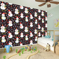 Happy Snowman Pattern Print Wall Sticker