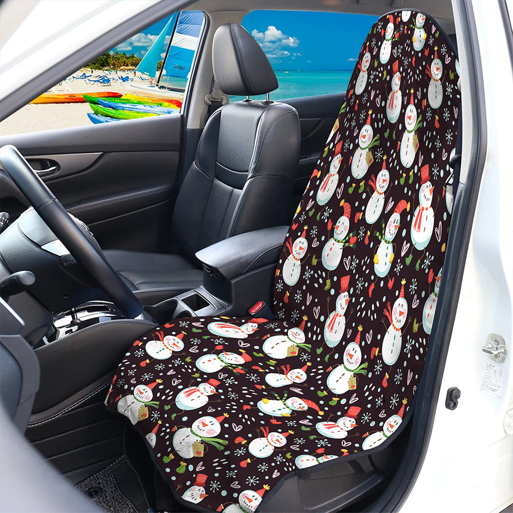 Happy Snowman Pattern Print Waterproof Car Seat Cover