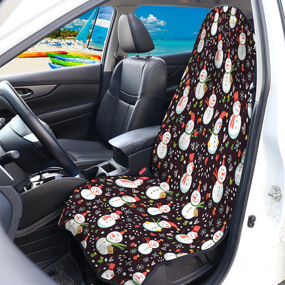 Happy Snowman Pattern Print Waterproof Car Seat Cover