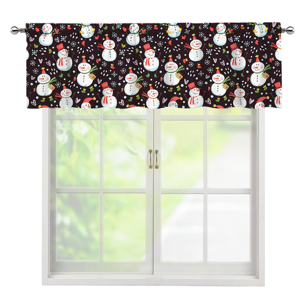 Happy Snowman Pattern Print Window Valance