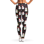 Happy Snowman Pattern Print Women's Leggings