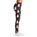 Happy Snowman Pattern Print Women's Leggings