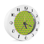 Harlequin Mardi Gras Pattern Print Alarm Clock