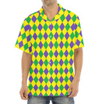 Harlequin Mardi Gras Pattern Print Aloha Shirt