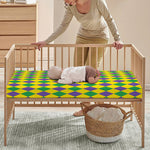 Harlequin Mardi Gras Pattern Print Baby Crib Sheet