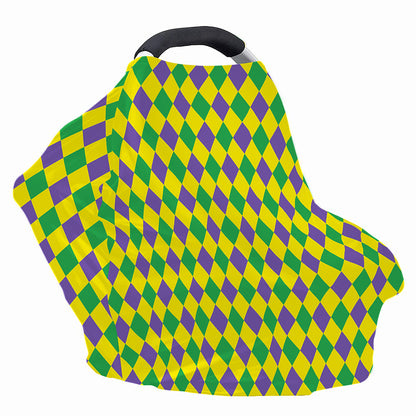 Harlequin Mardi Gras Pattern Print Baby Seat Cover