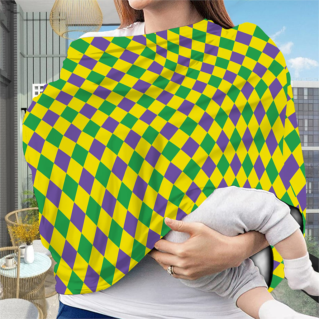 Harlequin Mardi Gras Pattern Print Baby Seat Cover