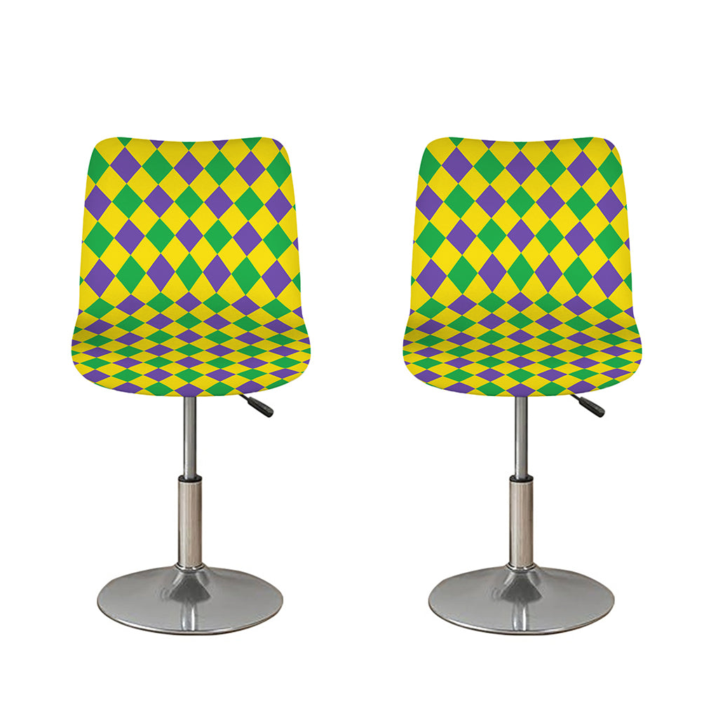 Harlequin Mardi Gras Pattern Print Bar Stool Covers