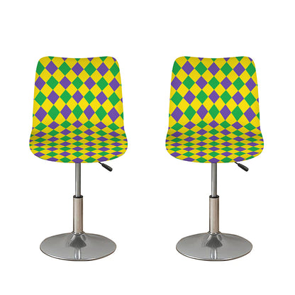 Harlequin Mardi Gras Pattern Print Bar Stool Covers