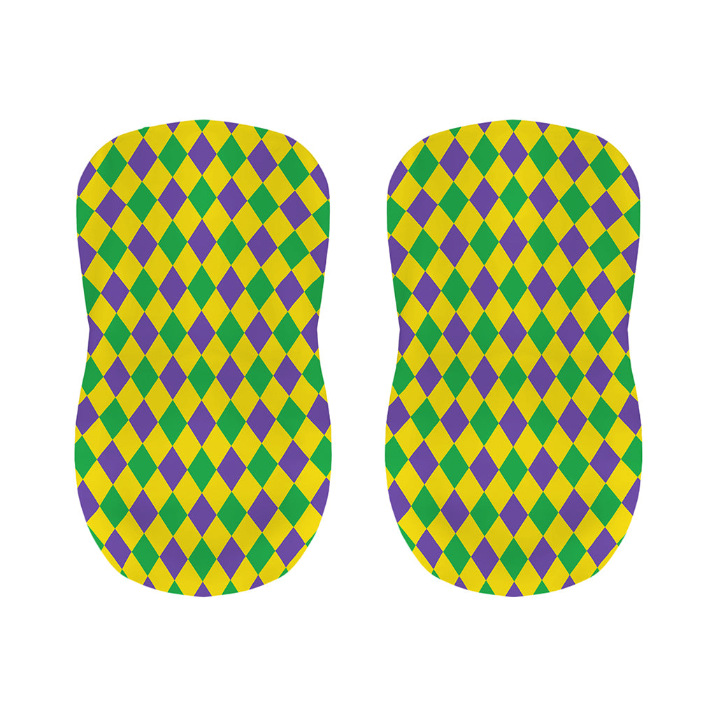 Harlequin Mardi Gras Pattern Print Bar Stool Covers