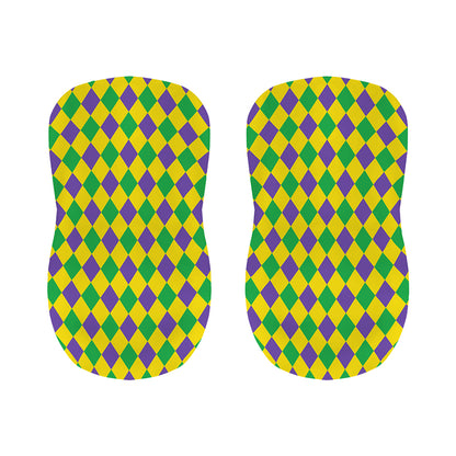 Harlequin Mardi Gras Pattern Print Bar Stool Covers