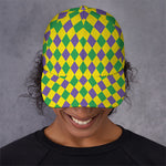 Harlequin Mardi Gras Pattern Print Baseball Cap